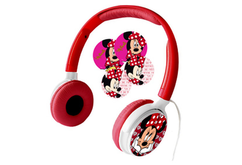 Ingo SGM20299 Ohraufliegend Kopfband, Nackenband Rot, Weiß Kopfhörer