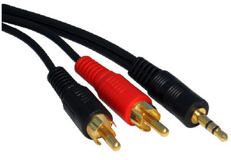 Cables Direct 3.5mm - 2xRCA, 3m 3м 3.5mm 2 x RCA Черный, Красный