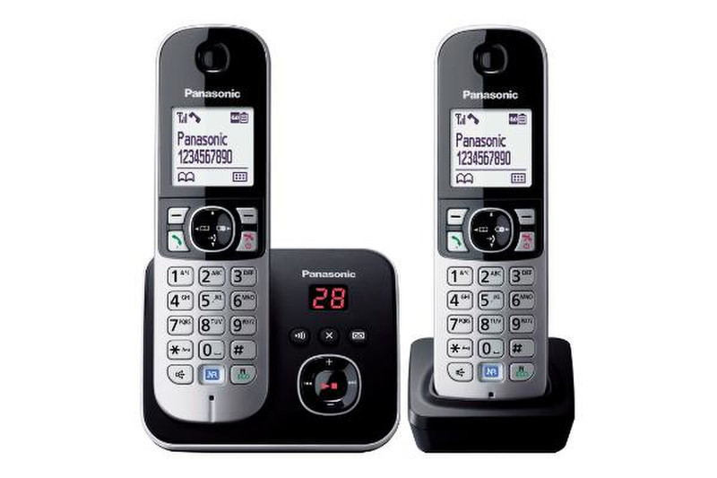 Panasonic KX-TG6822 DECT Идентификация абонента (Caller ID) Черный, Cеребряный
