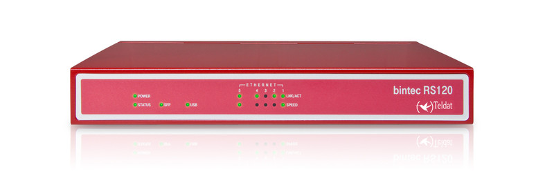 Teldat bintec RS120 Подключение Ethernet Красный