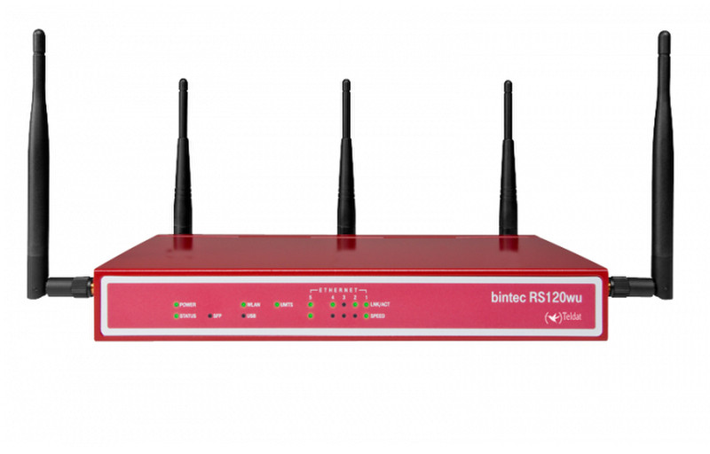 Teldat bintec RS120wu Dual-Band (2,4 GHz/5 GHz) Gigabit Ethernet Rot 3G