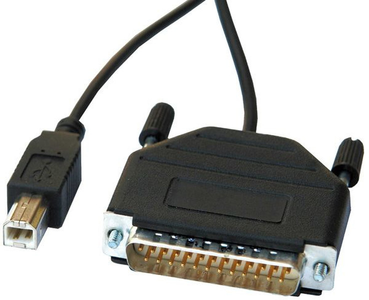 Secomp 12.02.1074 D-Sub 25-pin (DB-25) USB 2.0 Type B Schwarz Kabelschnittstellen-/adapter