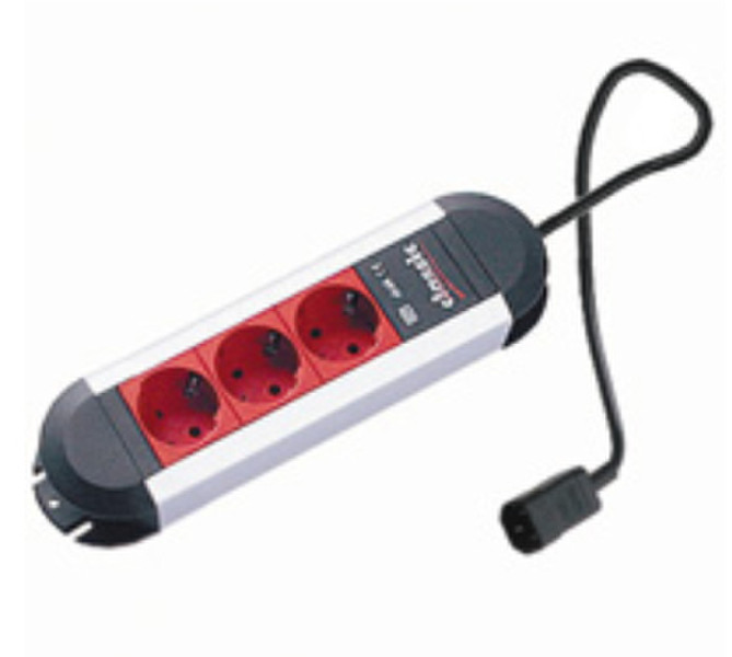 Secomp 19.07.1138 3AC outlet(s) 2m Black,Red,Silver power extension