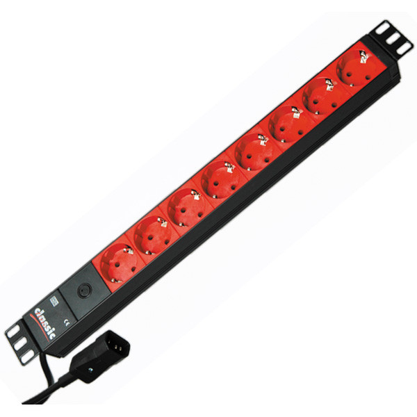 Secomp 19071177 8AC outlet(s) 2m Black,Red power extension