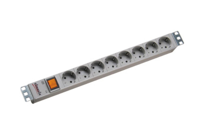 Secomp 19.07.1185 8AC outlet(s) 2m Aluminium power extension