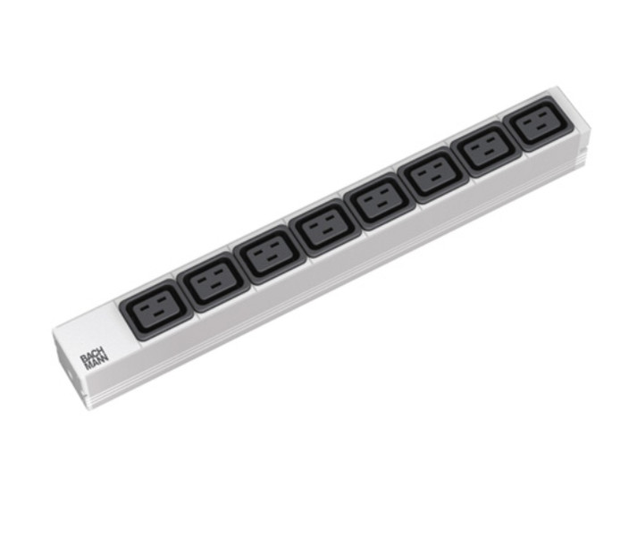 Secomp 19.07.1203 8AC outlet(s) Aluminium power extension