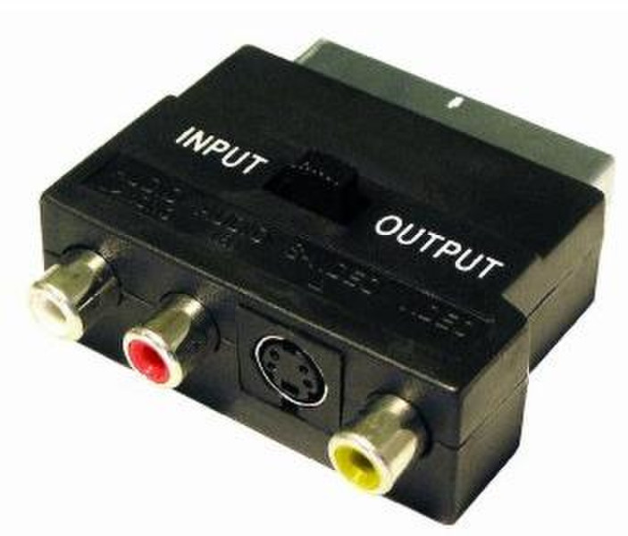 Omenex 491634 SCART 3x RCA, S-Video Черный кабельный разъем/переходник