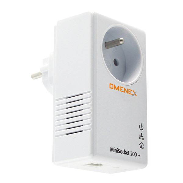 Omenex 491933 200Mbit/s Ethernet LAN White 1pc(s) PowerLine network adapter