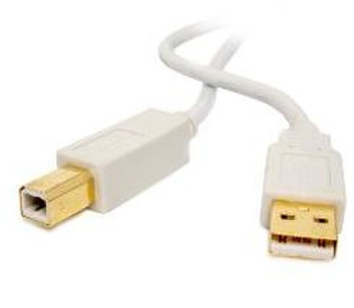 Omenex 491981 3m USB A USB B Gold,White USB cable