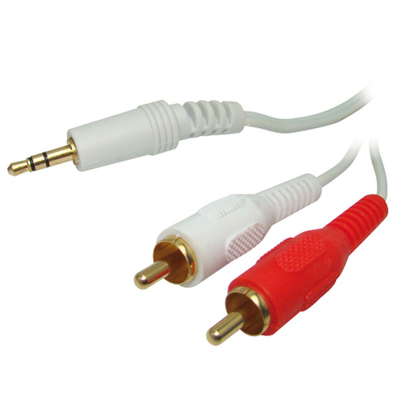 Omenex 492862 3m 3.5mm 2 x RCA Weiß Audio-Kabel