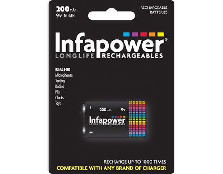 Infapower 9v 200mAh Nickel Metall-Hydrid 200mAh 9V