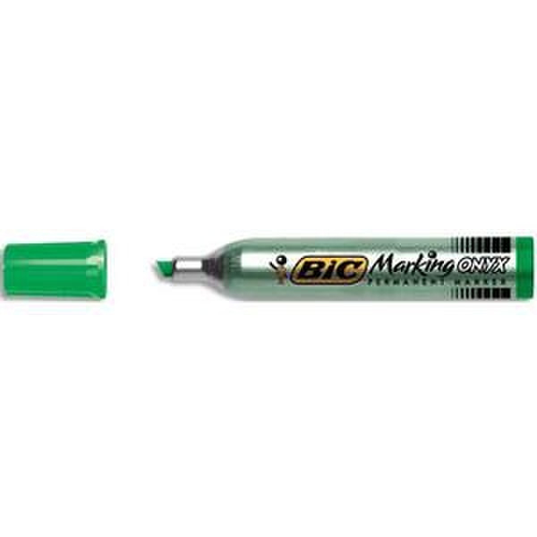 BIC Marking Onyx 1591 Скошенный наконечник Зеленый 12шт перманентная маркер