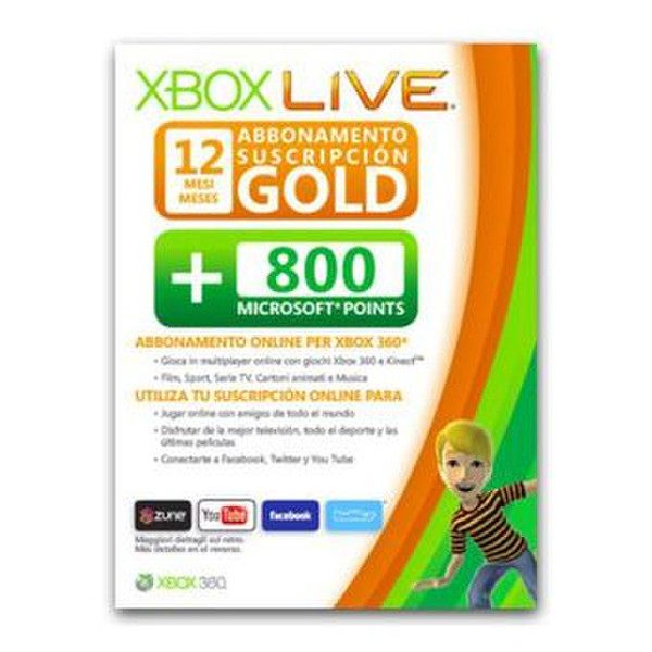 Microsoft Xbox Live - Gold Card 12M + 800P