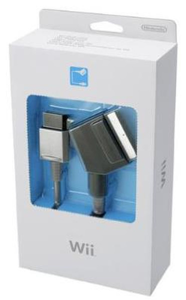 Nintendo Wii Scart 2.5m SCART (21-pin) Schwarz, Grau Videokabel-Adapter