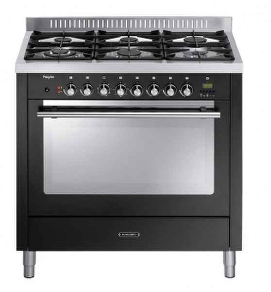 Pelgrim NF940BANTA Freistehend Gas hob Schwarz, Edelstahl Küchenherd