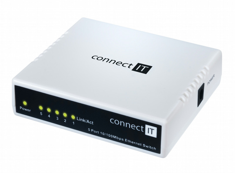 Connect IT CI-114 Неуправляемый Fast Ethernet (10/100) Черный, Белый сетевой коммутатор