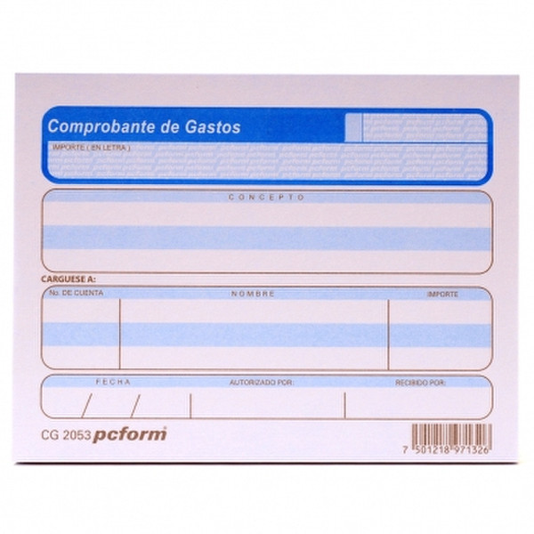 IRASAFORTEC CG-2053 accounting form/book