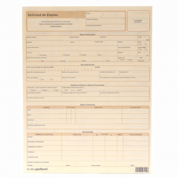 IRASAFORTEC SE-2002 accounting form/book
