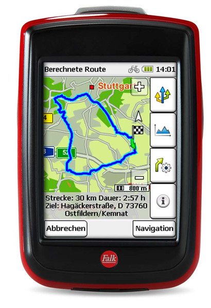 Falk Outdoor Navigation IBEX 32 DE Портативный/Фиксированный 3.5" Сенсорный экран 196г Черный, Красный
