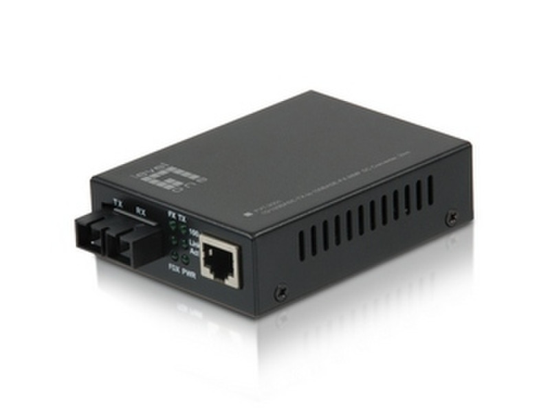 LevelOne 10/100BASE-TX to 100BASE-FX MMF SC Converter, 2km network media converter