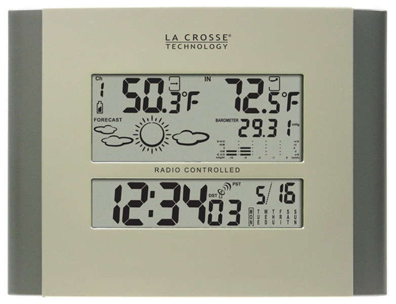La Crosse Technology 512-807 Atomic wall clock Квадратный Серый настенные часы