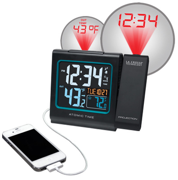 La Crosse Technology 616-146 Black alarm clock