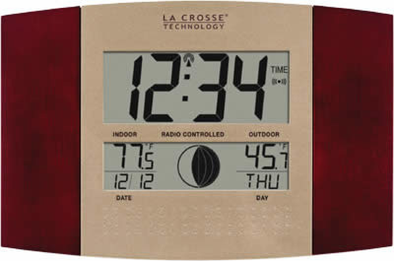 La Crosse Technology WS-8117U-IT-C Atomic wall clock Квадратный Коричневый настенные часы