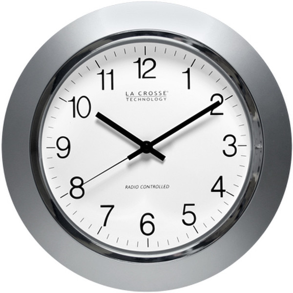 La Crosse Technology WT-3144S Atomic wall clock Circle Silver,White wall clock