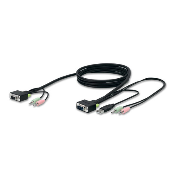 Belkin SOHO KVM Replacement Cable Kit, VGA & USB, 6 feet 1.8м Черный кабель клавиатуры / видео / мыши