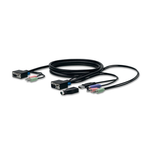 Belkin SOHO KVM Replacement Cable Kit, VGA & PS/2, USB, 10 feet 3m Black KVM cable