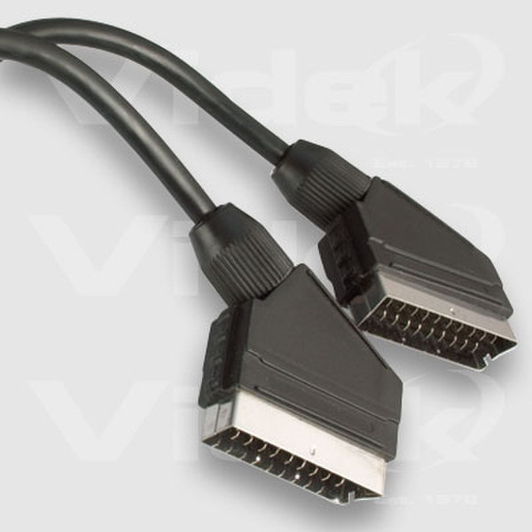 Videk Scart Plug to Scart Plug 3m 3m SCART (21-pin) SCART (21-pin) Schwarz SCART-Kabel