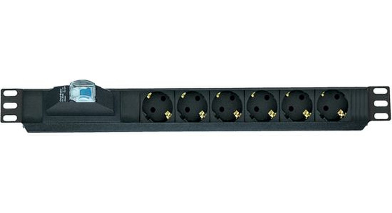 LANDE LN-PRZ-SGT-1U6P-SC 6AC outlet(s) 1U Black power distribution unit (PDU)