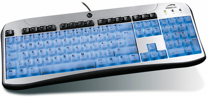SPEEDLINK Illuminated Keyboard USB USB QWERTY Синий клавиатура