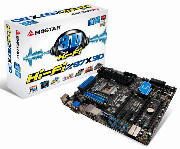 Biostar Hi-Fi Z87X 3D Intel Z87 Socket H3 (LGA 1150) ATX motherboard