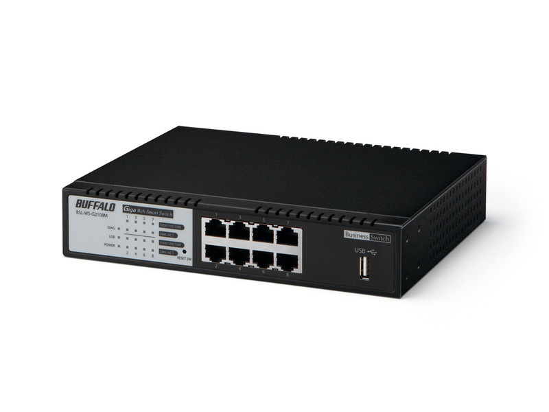 Buffalo BSL-WS-G2108M-EU Управляемый L2 Gigabit Ethernet (10/100/1000) Черный сетевой коммутатор