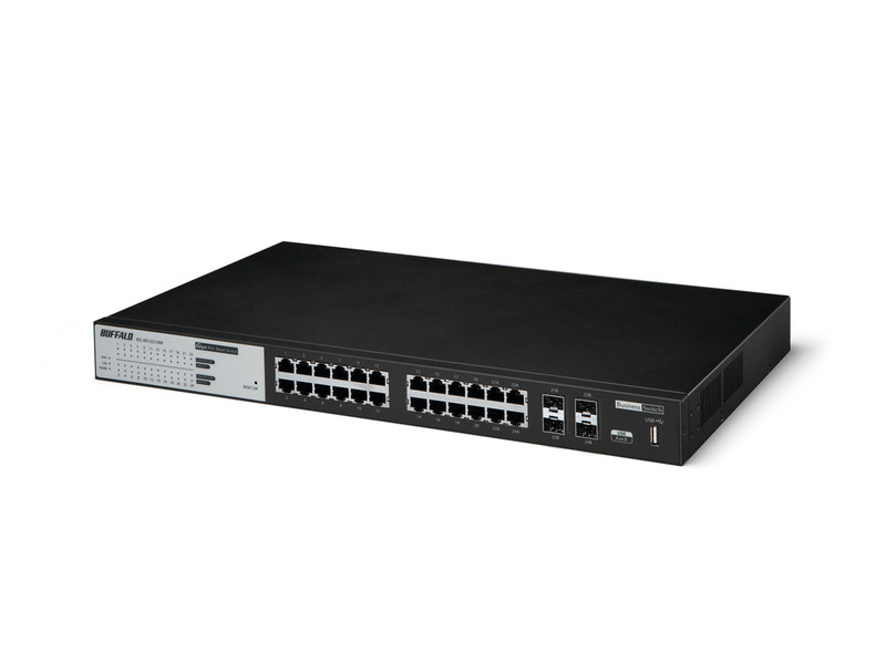 Buffalo BSL-WS-G2124M-EU Управляемый L2 Gigabit Ethernet (10/100/1000) Черный сетевой коммутатор