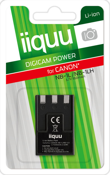 iiquu DCA001 Lithium-Ion 950mAh 3.7V rechargeable battery