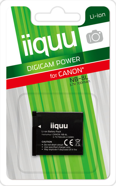 iiquu DCA008 Lithium-Ion 700mAh 3.7V Wiederaufladbare Batterie