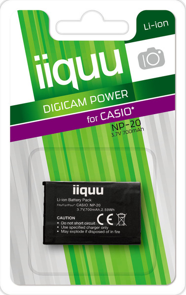 iiquu DCS001 Lithium-Ion 700mAh 3.7V rechargeable battery