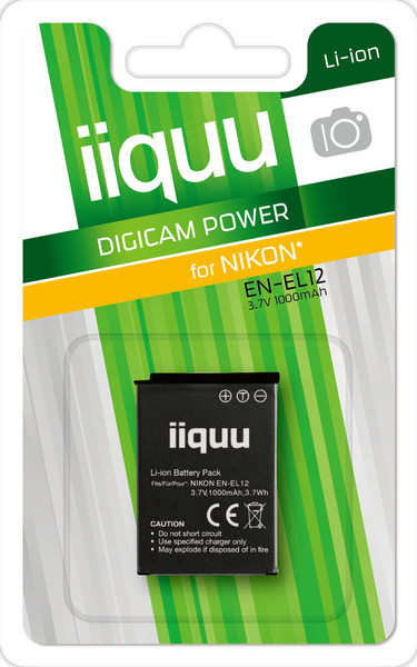 iiquu DNK012 Lithium-Ion 1000mAh 3.7V Wiederaufladbare Batterie