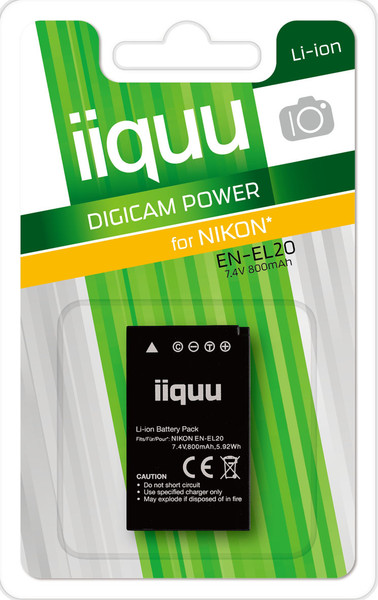 iiquu DNK020 Lithium-Ion 800mAh 7.4V rechargeable battery