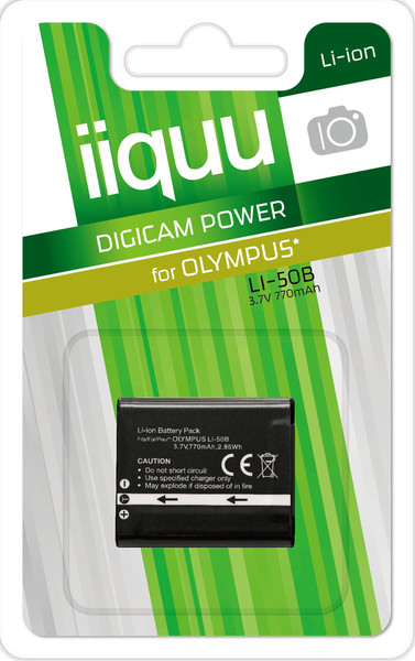 iiquu DOP003 Lithium-Ion 770mAh 3.7V rechargeable battery