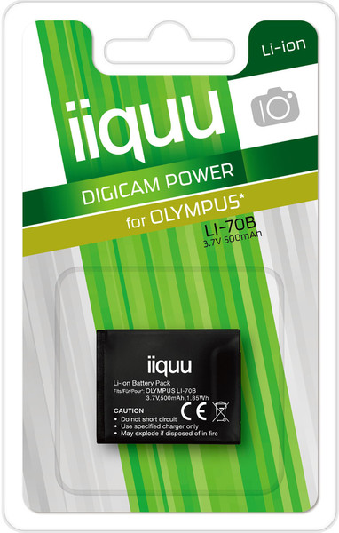 iiquu DOP007 Lithium-Ion 500mAh 3.7V Wiederaufladbare Batterie