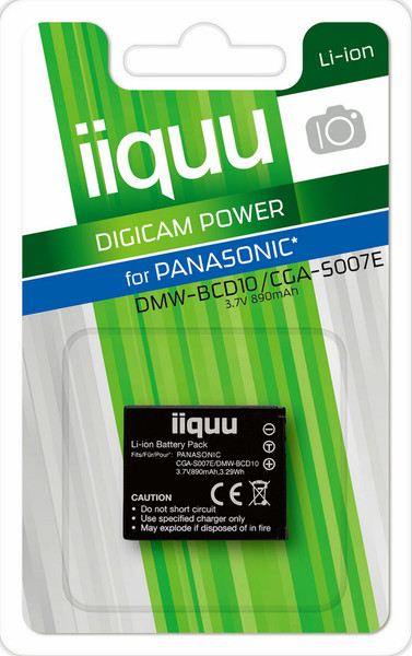 iiquu DPA007 Lithium-Ion 890mAh 3.7V rechargeable battery