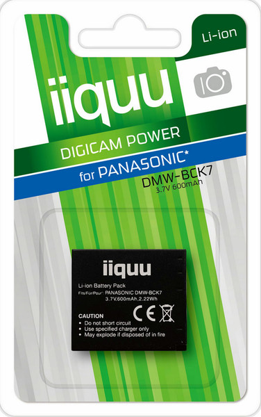 iiquu DPA018 Lithium-Ion 600mAh 3.7V rechargeable battery