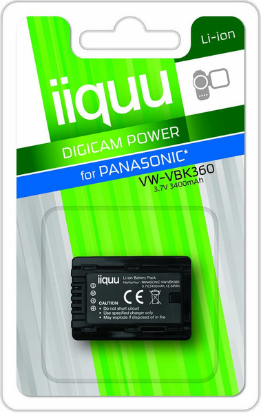 iiquu DPA020 Lithium-Ion 3400mAh 3.7V Wiederaufladbare Batterie