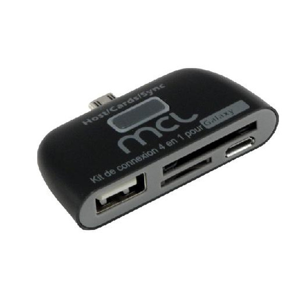 MCL ACC-S02 + USB2-3CL Micro-USB Schwarz, Silber Kartenleser