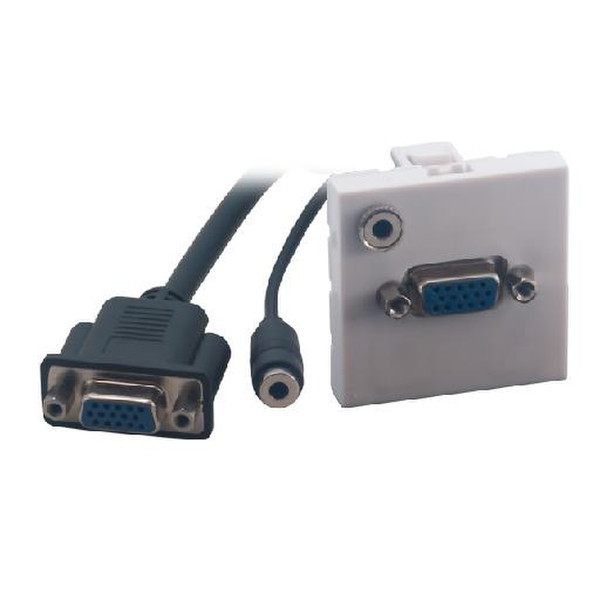 MCL BM802/45VJ + USB2-3CL VGA + 3.5 mm White socket-outlet