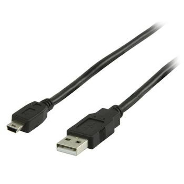Valueline 1m, USB 2.0, A - 5 pin 1m USB A Mini-USB A Black