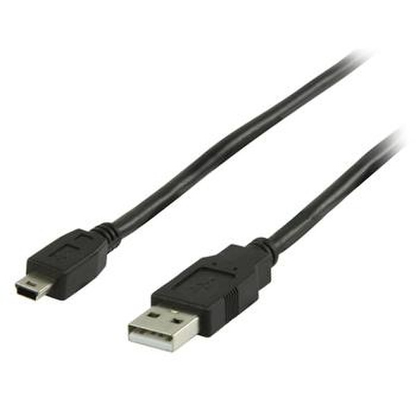 Valueline 1m, USB 2.0, A - 5 pin 1m USB A Mini-USB A Schwarz